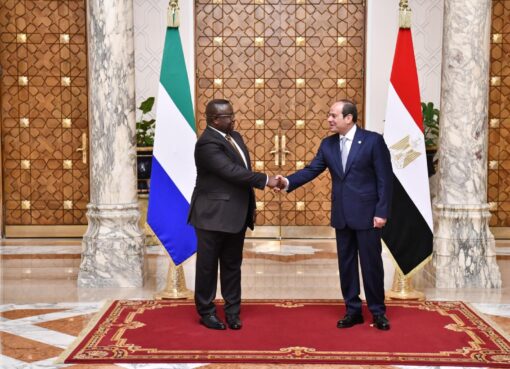 الرئيس السيسي في مؤتمر صحفي مع نظيره السيراليوني: تعزيز التعاون في الزراعة والري والبنية التحتية ومناقشة الأوضاع الإقليمية الرئيس عبد الفتاح السيسي