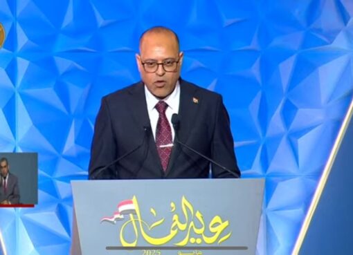 بحضور الرئيس السيسي..  وزير العمل يُلقي كلمة في احتفالية عيد العمال.. وزير العمل، محمد جبران