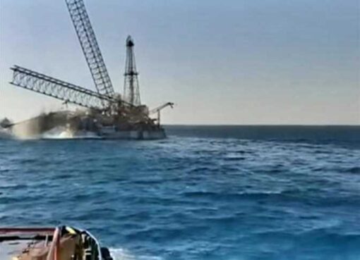 كارثة بحرية بجبل الزيت.. وزراء في موقع الحدث وعمليات إنقاذ عاجلة حفار البترول الغارق «إد مارين 12